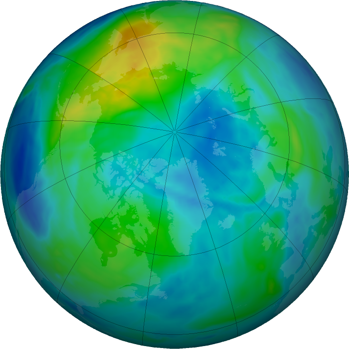 Arctic ozone map for 20 October 2020